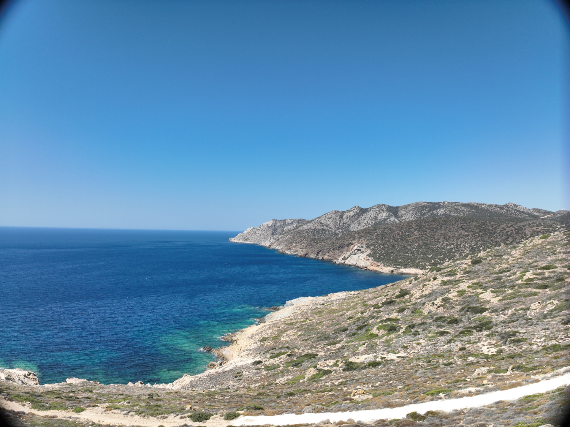The open sea to the northwest of Antiparos, seen from the hillside above the site.